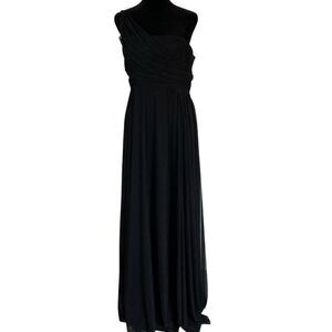 Mikael Aghal Womens Elegant‎ Black One-Shoulder Evening Dress Size 10 Event